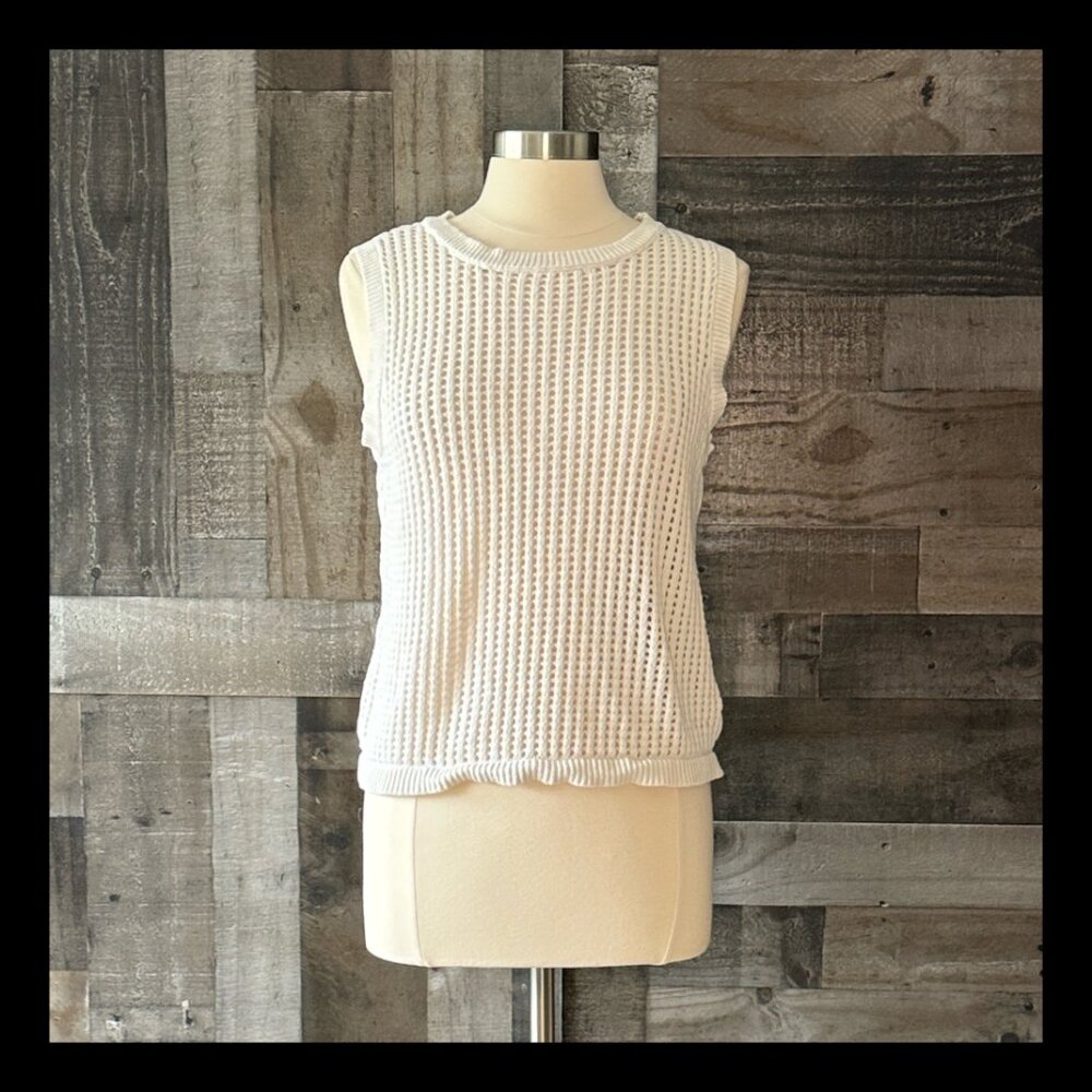 CeCe cream open knit swim coverup large coastal beach summer vacation festival